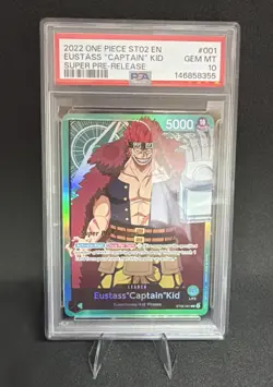 2022 One Piece Eustass Captain Kid Super Pre-Release ST02-001 PSA 10 - Image 1