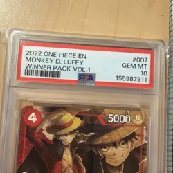 PSA 10 Monkey D. Luffy Winner Pack P-007 Vol. 1 Tournament 2022 One Piece Promo - Image 2