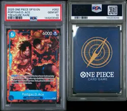 2025 ONE PIECE OP10-ROYAL BLOOD TREASURE RARE #052 PORTGAS D. ACE PSA 10 - Image 3
