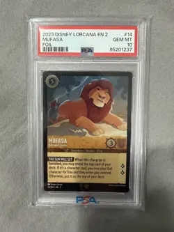 PSA 10 Disney Lorcana EN 2 Mufasa - Betrayed Leader 14/204 Legendary *FOIL* - Image 1