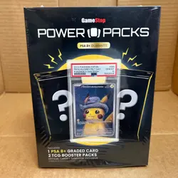 GameStop Power Pack Series 2 (1) PSA 8+ Graded Card & (2) TCG Booster Packs NEW - Image 1