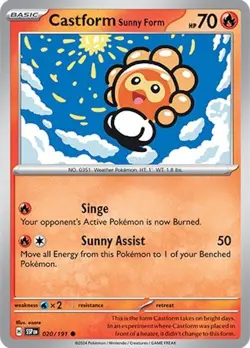 Castform Sunny Form 020/191 | Surging Sparks | Common Non Holo NM Pokemon Card - Image 1