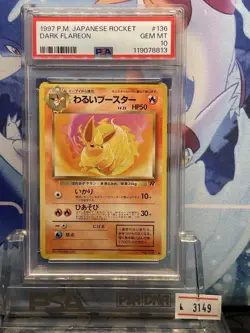 PSA 10 Dark Flareon Holo Team Rocket Vintage Japanese Pokemon Card 1997 - Image 1