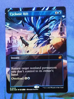 1x FOIL ANIME BORDERLESS Cyclonic Rift, NM, RVR, Magic: the Gathering, MtG - Image 1