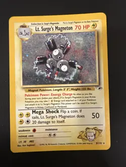 Lt. Surge's Magneton 8/132 Gym Heroes Holo Rare Pokemon Card - Image 1