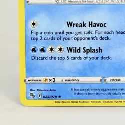 Gyarados Pokemon GO #022/078 Holo Rare 2022 Pokemon TCG Card NM - Image 5