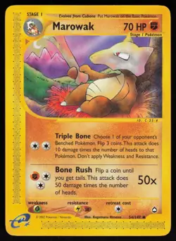 E-Reader Marowak 054/147 Aquapolis Kagemaru Himeno Pokemon TCG Card - Image 1