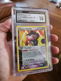 (TOP POP 27) CGC 10 GEM MINT Vs Aqua Pokemon Team Magma’s Claydol 8/95 Holo Card - Image 5