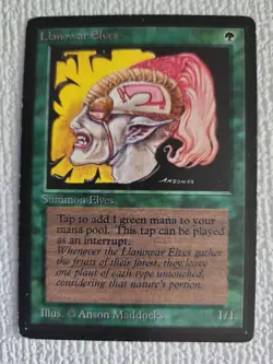 Llanowar Elves Beta LP Lightly Played MTG - Image 1