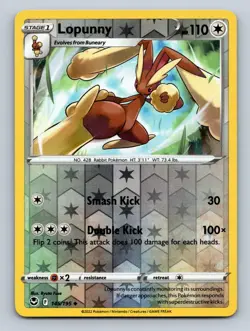 Lopunny 145/195 Uncommon Silver Tempest Pokemon Reverse Holo NM - Image 1
