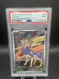 Pokemon Zacian PSA 10 100/094 Phantasmal Flames Illustration Rare Holo EN PSA 9 - Image 1