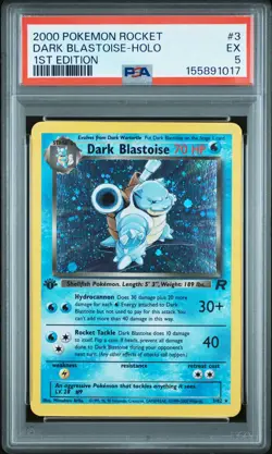 2000 Pokemon Team Rocket 1st Edition 3 Dark Blastoise PSA 5 155891017 - Image 1
