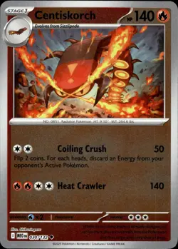 CENTISKORCH 030/132 UNCOMMON MEGA EVOLUTION POKEMON REVERSE HOLO NM - Image 1