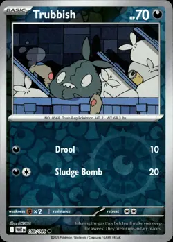 TRUBBISH 059/086 COMMON WHITE FLARE POKEMON REVERSE HOLO NM - Image 1