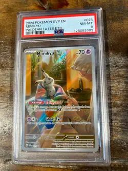 Pokemon 2024 SVP En Promo Paldean Fates ETB MIMIKYU #075 PSA 8 RARE - Image 1