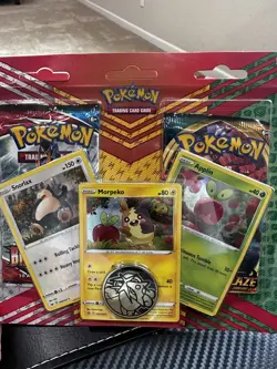 Pokemon TCG: Snorlax, Morpeko & Applin Cards with 2 Booster Packs & Coin 820650809842 - Image 1