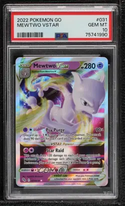 Mewtwo VSTAR Pokemon Sword & Shield Pokemon Go PSA 10 GEM MT - Image 1