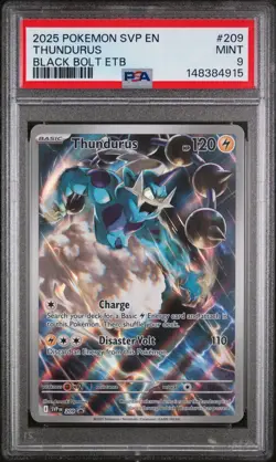 2025 POKEMON SVP EN-SV BLACK STAR PROMO 209 THUNDURUS BLACK BOLT ETB PSA 9 - Image 1