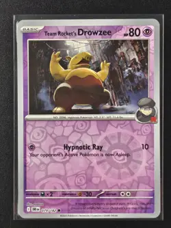 Team Rocket's Drowzee 079/182 Destined Rivals Pokemon Reverse Holo NM - Image 1