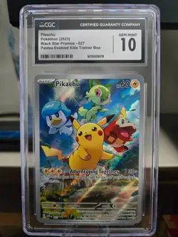 2023 Pokemon Paldea Evolved ETB Promo Pikachu SVP 027 CGC Gem Mint 10 - Image 3