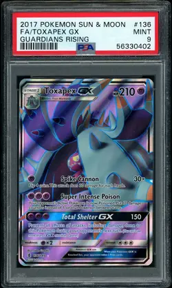 2017 Pokemon SM Guardians Rising Toxapex GX Full Art #136 PSA 9 MINT - Image 1