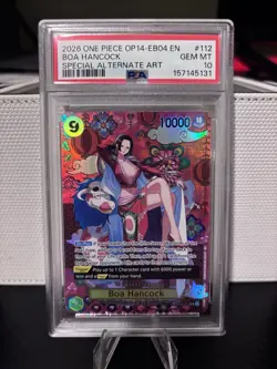 Bandai One Piece Boa Hancock Alt Art Foil SP OP14-112 PSA 10 English 2026 - Image 1