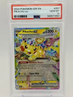 Pikachu ex | 057/191 | 2024 Pokemon Surging Sparks EN - PSA 10 GEM MINT - Image 1