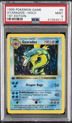 1999 POKEMON GAME 1ST ED #6 GYARADOS-HOLO PSA 9 - Image 1