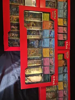 4-Box's TCG Primsatic Evolutions 8 Mini tins with promo cards Brand New - Image 1