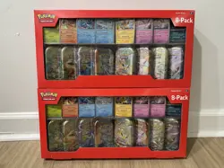 Pokemon Prismatic Evolutions 8 Mini-Tins Promo Cards Costco 2-Pack - NEW IN HAND - Image 1