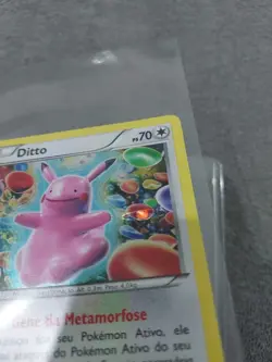 Ditto XY40 XY PROMO Holo Rare Cosmos Pokemon Card Portuguese NM with Swirl - Image 3
