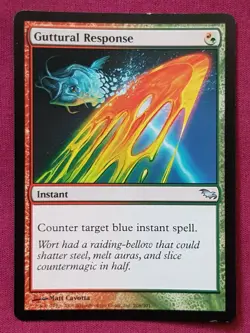 Magic The Gathering SHADOWMOOR GUTTURAL RESPONSE green/red card MTG - Image 1