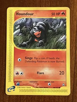 Houndour 86/147 Non Holo Aquapolis E-Reader Pokemon Card - Image 1