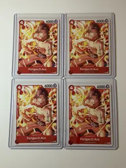 Portgas D. Ace P-119 Pirate Party Promo English One Piece 4 Card Play Set Lot - Image 1