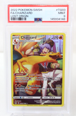 2022 Pokemon Lost Origin TG03 / TG30 Charizard Full Art Holo PSA 9 Graded Card - Image 1