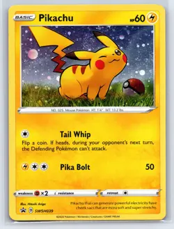 Pikachu Holo Promo SWSH: Sword & Shield Promo Cards SWSH039 NM - Image 1