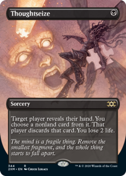 [1x] Thoughtseize - Foil - Borderless Near Mint, English Double Masters: Extras - Image 1