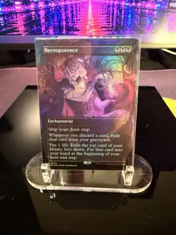MTG Necropotence Anime Borderless Confetti Foil NM/M Enchanting Tales WOE - Image 1