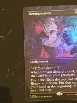 MTG Necropotence Anime Borderless Confetti Foil NM/M Enchanting Tales WOE - Image 3