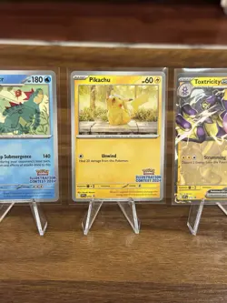 Pokemon Illustration Contest 2024 Promo Cards Feraligatr Pikachu Toxtricity NM - Image 4