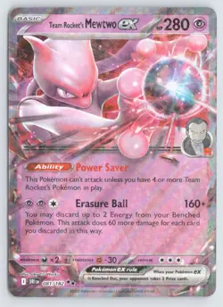 Team Rocket's Mewtwo ex 081/182 Pokemon Destined Rivals Double Rare Near Mint - Image 1