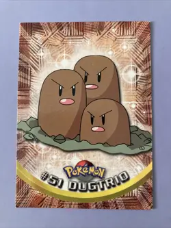 Pokemon Topps TV Animation Edition 1999 Black Logo #51 Dugtrio - Image 1