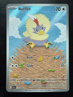Pokemon SV: Black Bolt Rufflet 154/086 Illustration Rare Holo (NM) - Image 1