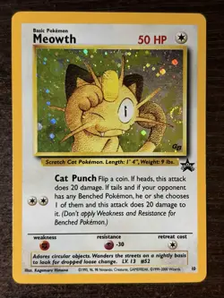 Pokemon TCG Meowth 10/53 Wotc PROMO Holo 1999 - Image 2