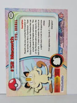Meowth #52 - Topps Series 1 Pokemon 1999 Blue Logo Non Holo - LP - Image 2