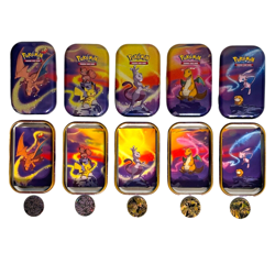 Pokemon Kanto Power Empty Mini Tins + Coins + Art Cards Full Set NO PACKS - Image 1