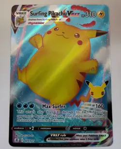 Surfing Pikachu VMAX 009/025 Celebrations Ultra Rare Holo Full Art HP 310 - Image 1