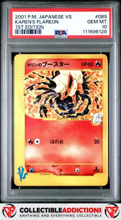 2001 Pokemon Japanese Vs #089 Karen'S Flareon 1st Edition PSA 10 - Image 1