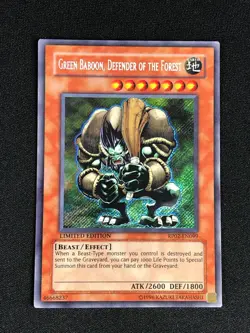 YUGIOH GREEN BABBON DEFENDER OF THE FOREST RP02-EN099 SECRET PLAY/EDGE WEAR - Image 1