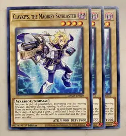 Yugioh! 3x Clavkiys, the Magikey Skyblaster DAMA-EN010 Common 1st Ed NM - Image 1